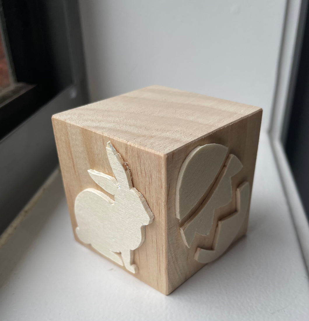 Wooden playdough stamp - Easter