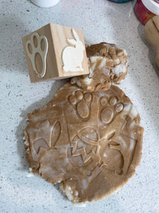 Wooden playdough stamp - Easter