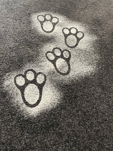 Easter - bunny foot print stencil